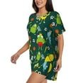 thumbnail image 2 of Lsque Sport Monster Women's Short-Sleeved Pajama Set - 2 Piece Soft and Lightweight Sleepwear Set-Large, 2 of 9