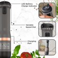 thumbnail image 5 of BLACK+DECKER Kitchen Wand Cordless Immersion Blender, 3 in 1 Multi Tool Set, Hand Blender with Charging Dock, Whisk and Milk Frother, Grey (BCKM1013KS01), 5 of 5