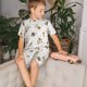 thumbnail image 4 of Fotbe Bees And Flowers Pijama Estampada de 2 Piezas para Niños – Ropa de Dormir de Manga Corta Cómoda para Niños y Niñas, Camiseta y Shorts de Algodón-4X-Large, 4 of 6