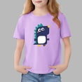 thumbnail image 1 of Blusas y camisas de manga corta con cuello redondo para niños Camiseta de verano de manga corta estampada para niñas Jersey elegante de cuello redondo para niñas Top de algodón para niños, 1 of 6