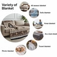 thumbnail image 6 of Flannel Fleece Throw Blanket Brown Aztec Ethnic Style Lightweight Soft Plush Blankets,Retro Bohemian Stripes Cozy Warm Throw Blanket for Couch Sofa Bed Car Office All Season Use 40x50in, 6 of 9