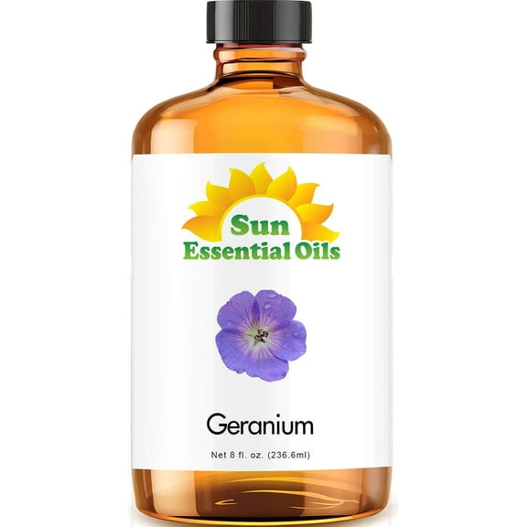 Geranium Essential Oil (Huge 8oz Bottle) Bulk Geranium Oil - 8 Ounce