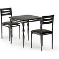 thumbnail image 1 of Ourlova Dining Table Set for 2 Dining Table and Chairs Set of 2 3 Piece Dining Table Set with Spiral Table Legs for Small Spaces Kitchen Apartment Black, 1 of 7