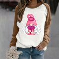 thumbnail image 5 of Gibobby Divertidas Sudaderas Sudadera con capucha informal sin sombrero con cuello redondo y mangas raglán con estampado divertido del día de San Valentín para mujer (Marrón, M), 5 of 5