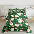 thumbnail image 3 of Manfei Magic Santa Claus Full Size Comforter Sets, Green Cartoon Christmas Bedding Comforter Set, Happy New Year Reversible Bedding Sets, Luxury Bedroom Decor, 3-Piece, 3 of 9