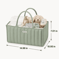 thumbnail image 6 of Byseng Baby Diaper Caddy Organizer – Portable Nursery Storage Basket with Handles & Dividers – Large Diaper Caddy for Newborn Essentials, Wipes, Car & Travel Use, 6 of 8