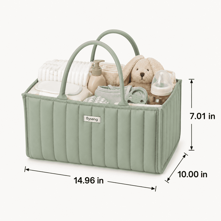 Baby Diaper Caddy Organizer With Handles photo 5