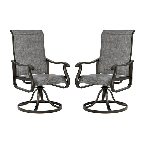 UDPATIO High Back Outdoor Dining Chairs Set of 2, All Weather Swivel Patio Chairs, Breathable Garden Outdoor Furniture for Backyard Deck