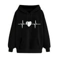 thumbnail image 2 of Kayannuo Pullover Hoodies for Women Electrocardiogram Print Drawstring Ladies Long Sleeve Sweatshirt Fall Women's Winter Hoodie Sweatshirt Pullover Tops d Comfortable, 2 of 4