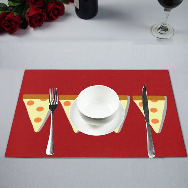 Papel Pintado Pizza ABPHQTO Mantel Individual Alfombrilla de Comida 30x45 cm