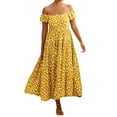thumbnail image 3 of xiaxaixu Robe Sans Manches Fluide pour Femmes Été Grand Ourlet Plissé Col Carré Robe de Plage pour Fête en Club Mode Urbaine, 3 of 9