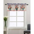 thumbnail image 5 of 4th of July Window Valances Curtain,Flower American Flag Rod Pocket Kitchen Valance,Daisy Fireworks Stars Window Curtain Treatment,Vintage Linen Short Topper Curtains for Bathroom 54x18in, 5 of 6