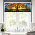 thumbnail image 4 of Rdsfhsp Stained Glass Tree of Life Rod Pocket Polyester Curtain Valance for Home Kitchen Bedroom Living Room Window Decor 54x18 inch, 4 of 4