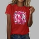 thumbnail image 2 of Mujeres Pantalones Cortos de Verano Flor Impresión Cuello Redondo Manga Corta Superior, Casual, 2 of 4