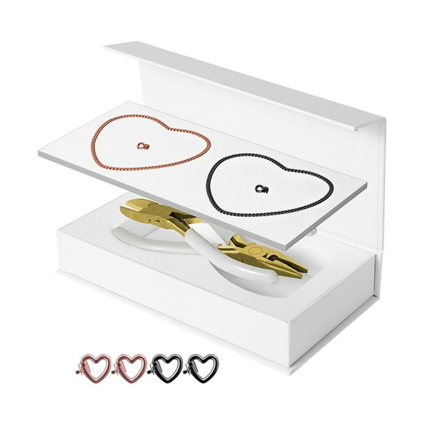 Kit de pulseras permanentes, herramientas para hacer joyas para siempre, romántico y moderno para San Valentín. 1 negro 1 oro rosa