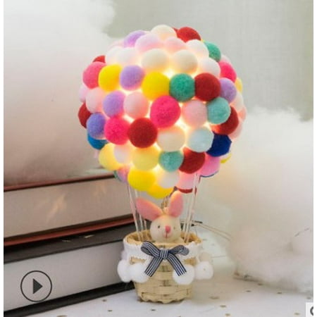 

Hot Air Balloon Night Light Handmade Table Desk Lamp Decorative Light With Rattan Basket For Home Lighting Decoration
