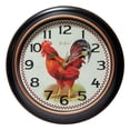 thumbnail image 1 of Infinity Instruments 12 Pouces Coq Rouge Calme Lisse Balayer Pas de Tique Horloge Murale, 1 of 2