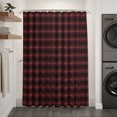 thumbnail image 2 of Black Red Buffalo Plaid Shower Curtain - Water Repellent Fabric Shower Curtains Washable, Geometric Classic Checkered Decorative Polyester Cloth Bathroom Curtains Modern Bath Decor 36"x72", 2 of 8
