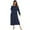 Navy, variant on Nightgowns Womens Long Dress V Neck Nightshirts Side Slit Long Sleeve Sleepwear Night Wear with Pocket