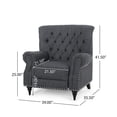 thumbnail image 5 of Pushback Recliner Chair, Rivet Accents, Classic Charcoal Gray Tufted Fabric, 5 of 5