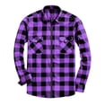 thumbnail image 3 of IhhxPro Men's Cotton Long Sleeve Button down Shirt Red and Black Plaid Zip-Up with Pockets Lumberjack Style Casual Flannel Work Relaxed Fit S-2XL, 3 of 8