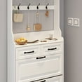 thumbnail image 4 of Miekor Furniture White Color Shoe Cabinet With 3 Doors 2 Drawers With Hanger,Large Space For Storage 08484, 4 of 8