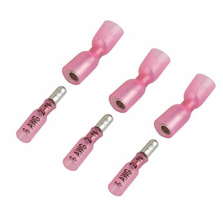 50pcs    22-16 AWG Heat Shrink Wire Connectors Male Female Bullet Crimp Terminals