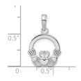 thumbnail image 2 of FJC Finejewelers 925 Sterling Silver Rhodium Plated Polished Claddagh Circle Charm 13 mm, 2 of 6