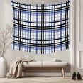 thumbnail image 5 of Blue Black Plaid Small Tapestry for Bedroom Wall Hanging Tapestry, Farmhouse Blue Black Checkered Ceiling Backdrop Tapestries Poster Blanket Wall Decor for Teens Room Living Room Dorm 23" x 28", 5 of 8