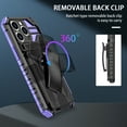 thumbnail image 4 of Allytech for Apple iPhone 12 Pro Max 6.7 inch Case with Removable Rotating Back Clip,Shockproof Built-in Hidden Kickstand Hybrid Armor Dual Layer Comfortable Texture Phone Case Cover,Purple, 4 of 12