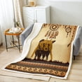 thumbnail image 2 of Bear Fleece Blanket Bohemia Dream Catcher Throw 50x60 inch Sherpa Blanket Retro India Tribal Ethnic Feathers Plush Blanket Geometric Aztec Throw Blanket for Western Vintage Decor All Season, 2 of 5