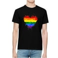 thumbnail image 2 of EQWLJWE Men's Crew T-Shirts Men Short Sleeve Casual Valentine's Day Rainbow Flag Heart Printing Round Neck Pullover T Shirt Blouse, 2 of 4