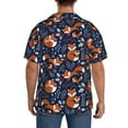 thumbnail image 5 of Wukai Cute Foxes Men's Casual Short-Sleeve Button Down Shirt - Lightweight Summer Dress Shirt for Daily Wear-4X-Large, 5 of 7