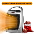 thumbnail image 2 of 750W/1500W Ceramic Space Heater, Electric Portable Heater Fan with Thermostat, Mini Indoor Heating for Home Dorm Office Desktop Kitchen, Ideal Valentine's Day Gift, 2 of 12