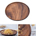 thumbnail image 3 of 2X Round Solid Wood Board Whole  Wood Fruit Plate Wooden Saucer Tea Plate Dessert Dinner Breakfast Plate, 3 of 8