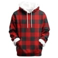 thumbnail image 2 of successthop Hoodie for Women Pullover with Pockets Long Sleeve Drawstring Top Plus Size Fleece Neck Checkered Streetwear, 2 of 6