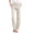 Beige, variant on Bibifish Womens Jeans Solid Color Casual Pants Loose Fit Breathable Tie Waist Design Comfortable Daily Wear Long Trousers