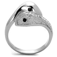 thumbnail image 2 of Silver Snakes Womens Ring Anillo Para Mujer Stainless Steel Ring Top Grade Crystal in Jet, 2 of 4
