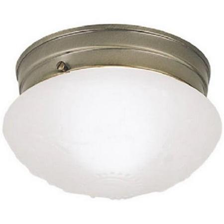 Antique Single Post Mount - 66604 Single Light Flush Mount Ceiling Fixture, Antique Brass