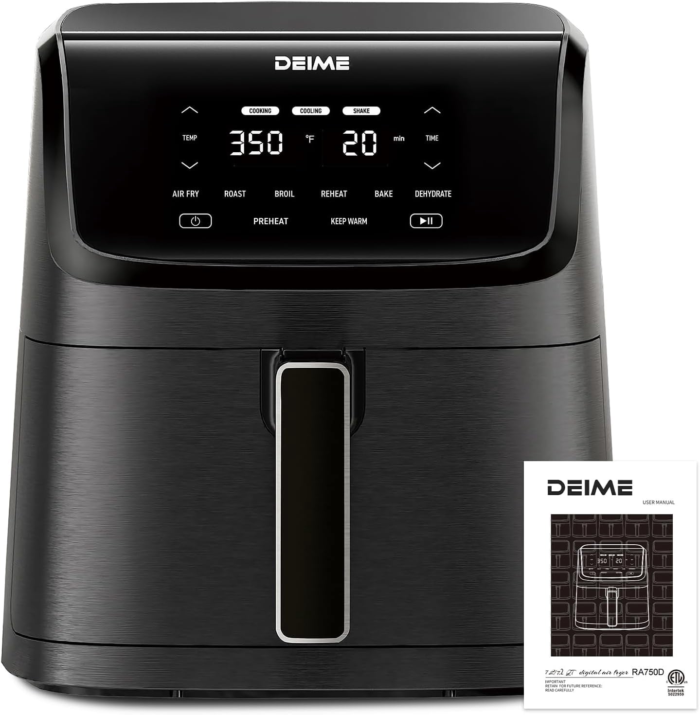 7.2 QT Air Fryer with 1700W, 8 Presets, LCD Touch Screen, Non-Stick Basket, Large Capacity Healthy Cooker