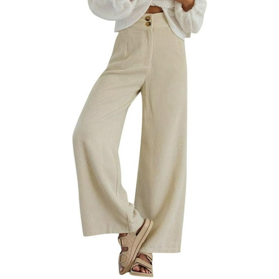 Ierhent Women Pants Casual Work Women's Cropped Scuba Lounge Pants(Beige,XXL)