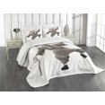 thumbnail image 3 of Ambesonne Kabuki Quilted Bedspread Set 3 Pcs, Orient Artist Pose, Queen Size, Umber White, 3 of 5