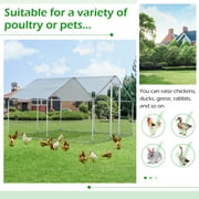 YODOLLA Chicken Coop Run Chicken Playpen 130 Sq.Ft Large Walk-in Metal Chicken Cage with Chain Link Fence