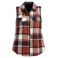 thumbnail image 4 of SuTry Women's Plaid Vest, Button Front Lapel Collar Sleeveless Jacket, Flannel Lined Casual Waistcoat with Pockets, Everyday Versatile Fall Winter Layering, 4 of 7