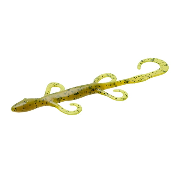 Zoom Lizard Fishing Bait, Chartreuse Pumpkin, 6”, 9-pack, Soft Baits