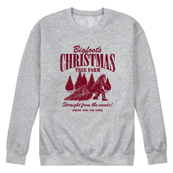 Instant Message - Bigfoots Christmas Tree Farm - Men's Long Sleeve Crew Fleece Sweatshirt