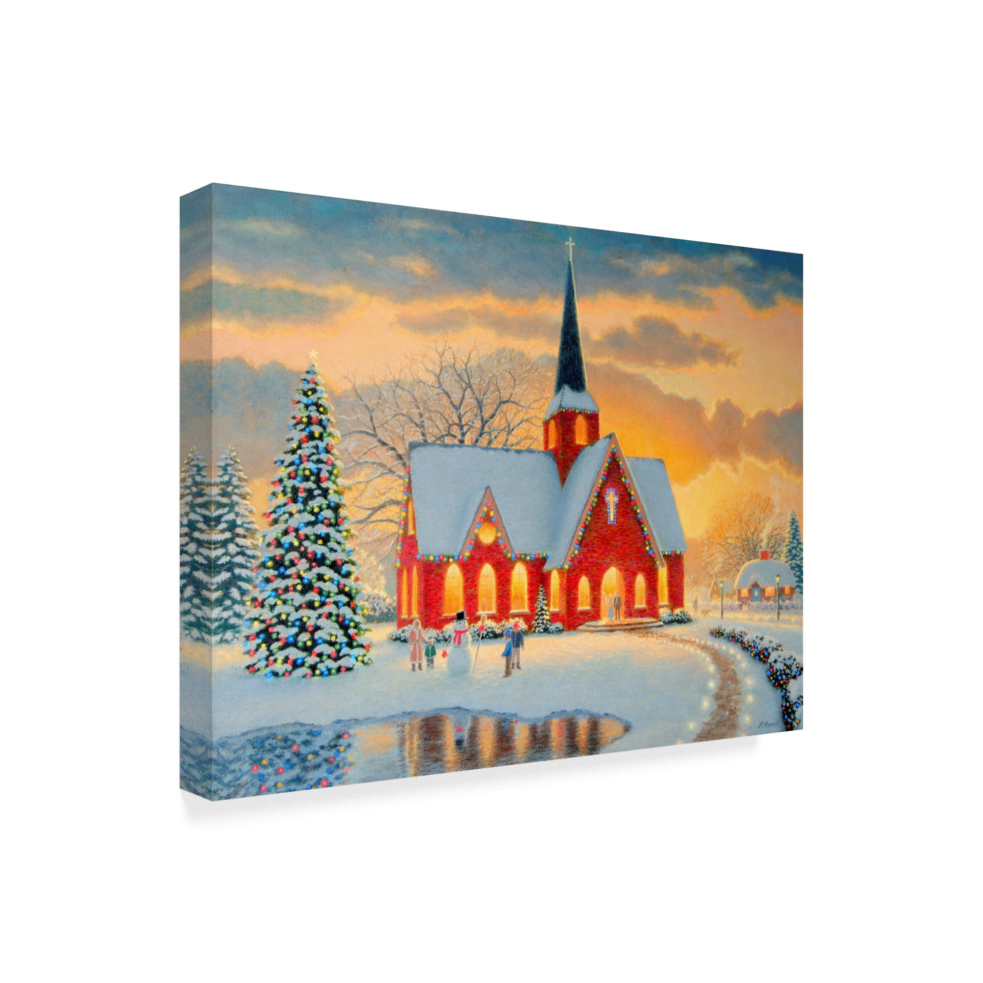 Trademark Fine Art 'Village Church' Canvas Art by Heather Burns