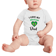 thumbnail image 2 of I Love My Brazilian Dad Heart Flag Baby Bodysuit Baby Clothes (White, 0-3 Months), 2 of 5
