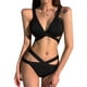 thumbnail image 1 of Conjunto de bikini de dos piezas con cuello alto para mujer, traje de baño con recortes y vendaje cruzado, traje de baño con parte inferior, 1 of 5