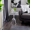thumbnail image 3 of DecMode 18" x 22" Silver Aluminum Metal Small Accent Table with Scroll Legs, 1-Piece, 3 of 8
